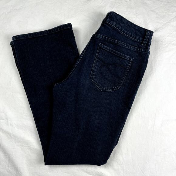 Chico's .5 Platinum Denim Charm Jean Bootcut Dark Wash Blue Jeans Womens 6 - Picture 1 of 12